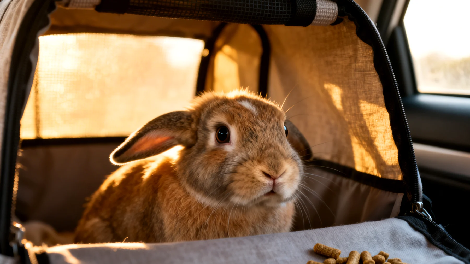 Kaninchen zeigen während Reisen häufig Stressverhalten wie Angst, Unruhe und Appetitverlust, was sowohl ihre psychische als auch physische Gesundheit beeinträchtigen kann"